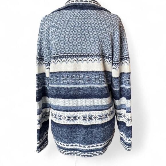 Stitches In Time vintage blue snowflake zip sweater XL embroidered winter - Picture 8 of 8